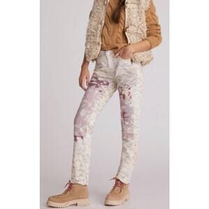 PILCRO anthropologie anthro white grey pink patchwork slim boyfriend denim jeans